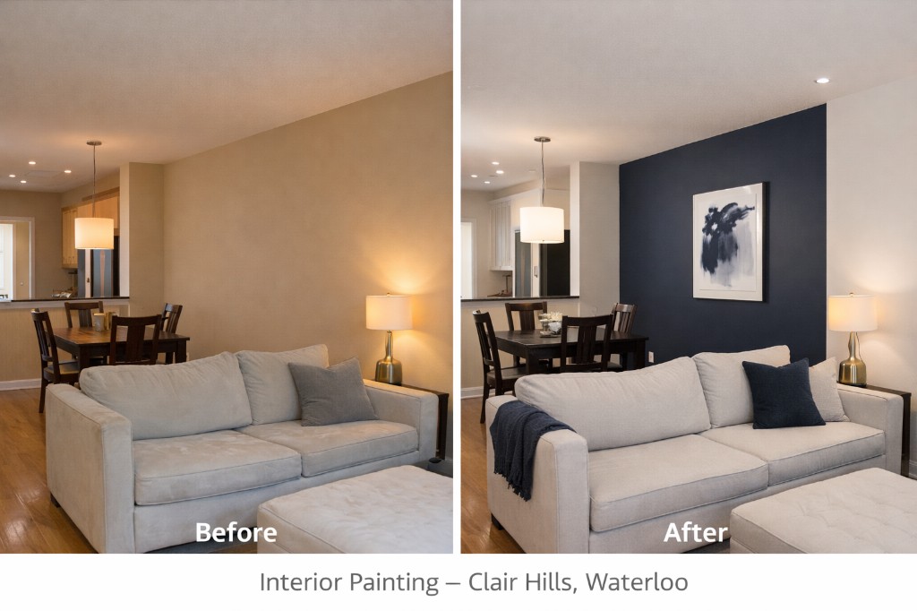 Interior Painting project in Clair Hills, Waterloo
